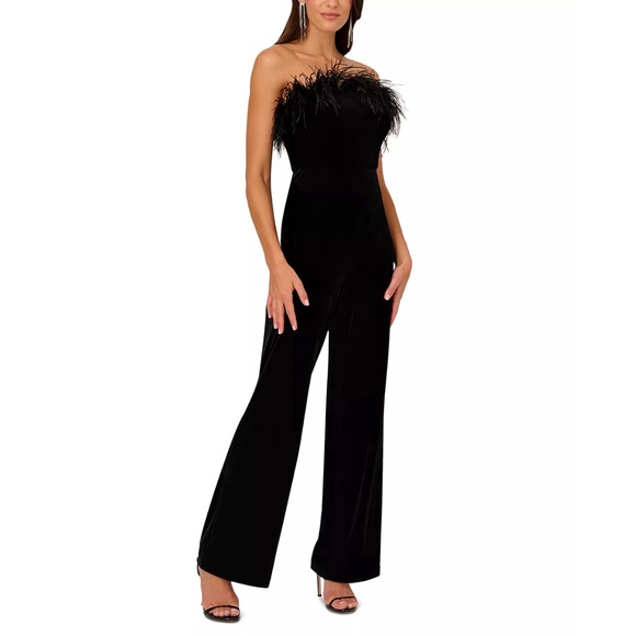 Perfect Holiday Outfit! Liv Foster Velvet Stretch Jumpsuit - Picture 1 of 9